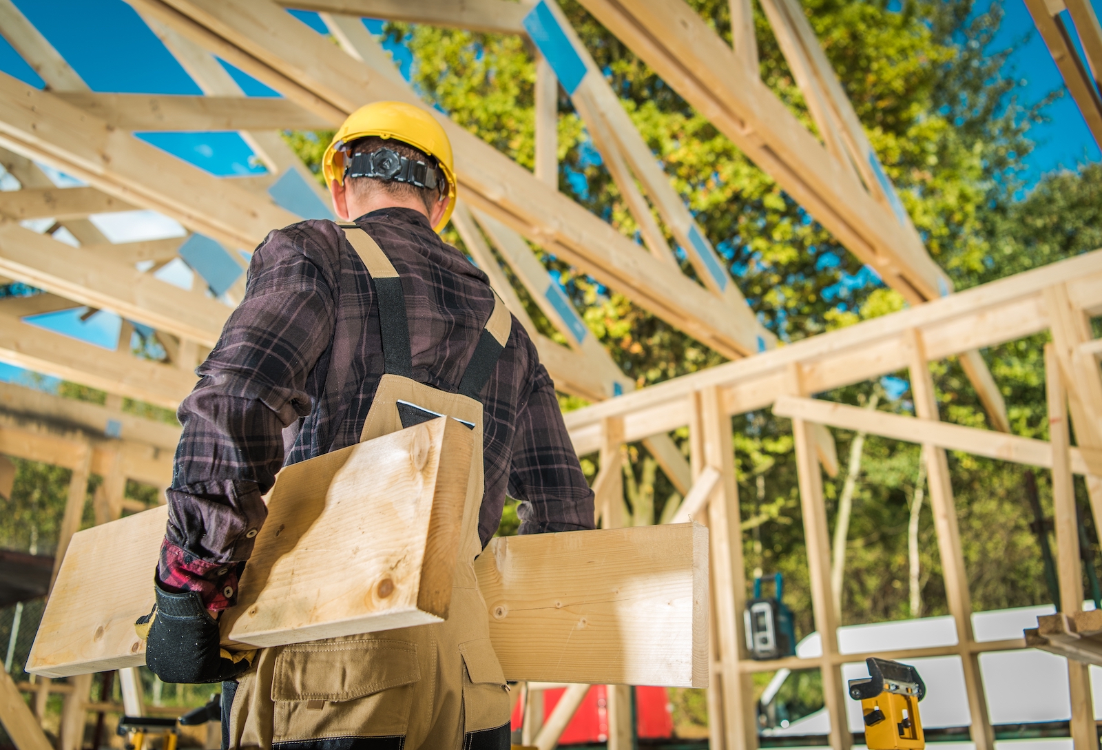 Construction Worker Building a New Home